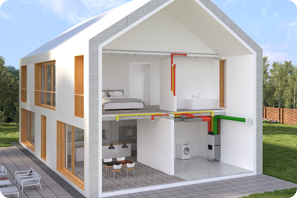 a 3d house with mvhr system design